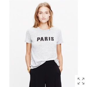Madewell PARIS Grey Linen Tee